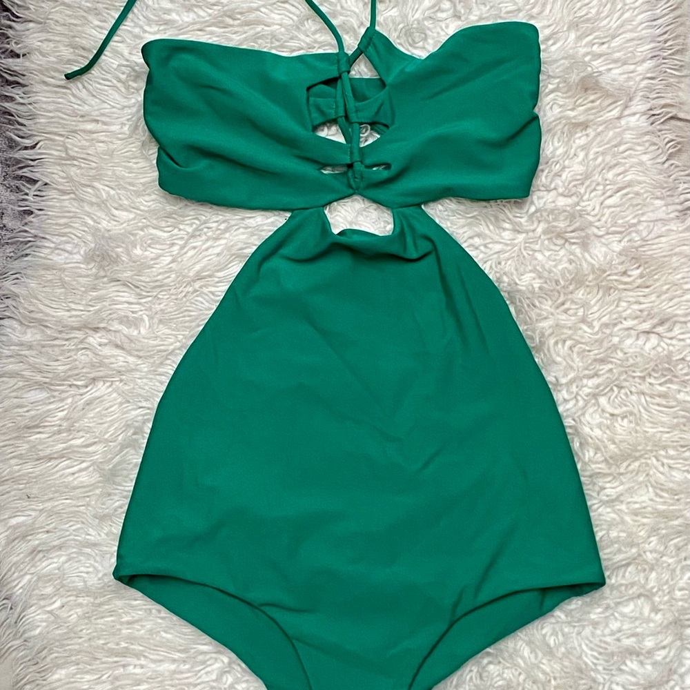 Mikoh Emerald Green Cutout One-Piece Bikini